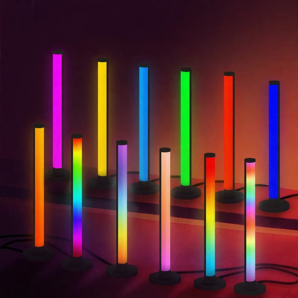 Đèn bàn LED RGB phản ứng âm thanh, điều khiển qua ứng dụng