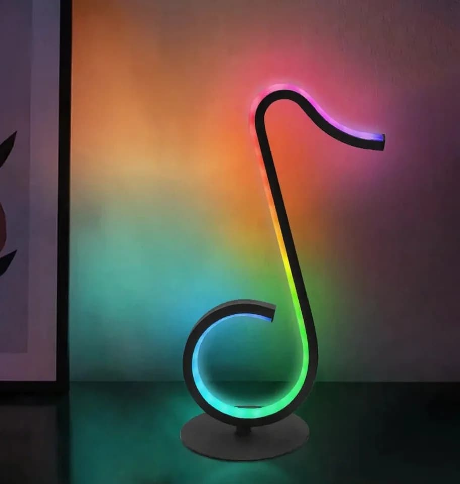 Đèn bàn USB hình nốt nhạc RGB có điều khiển từ xa