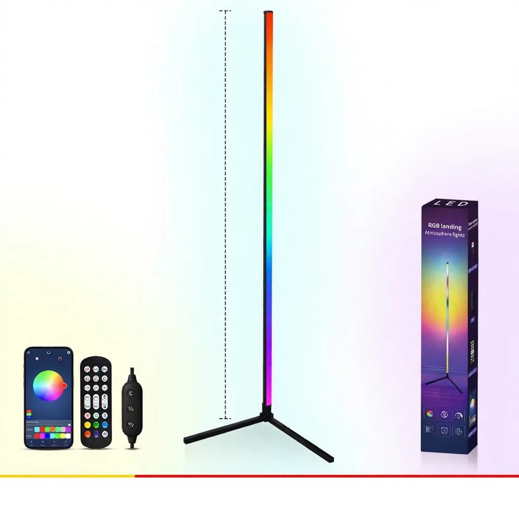 Đèn Sàn RGB Đồng Bộ Nhạc, Remote & Điều Khiển App