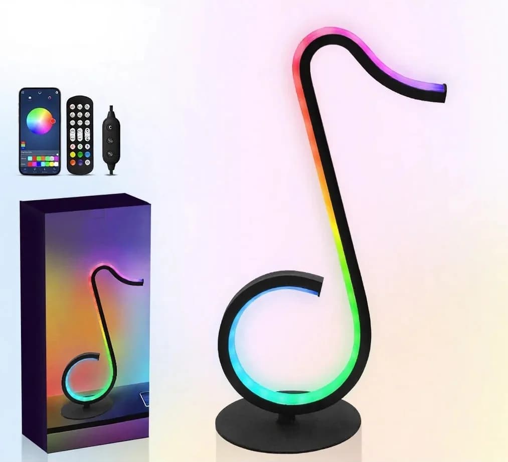 Đèn bàn USB hình nốt nhạc RGB có điều khiển từ xa