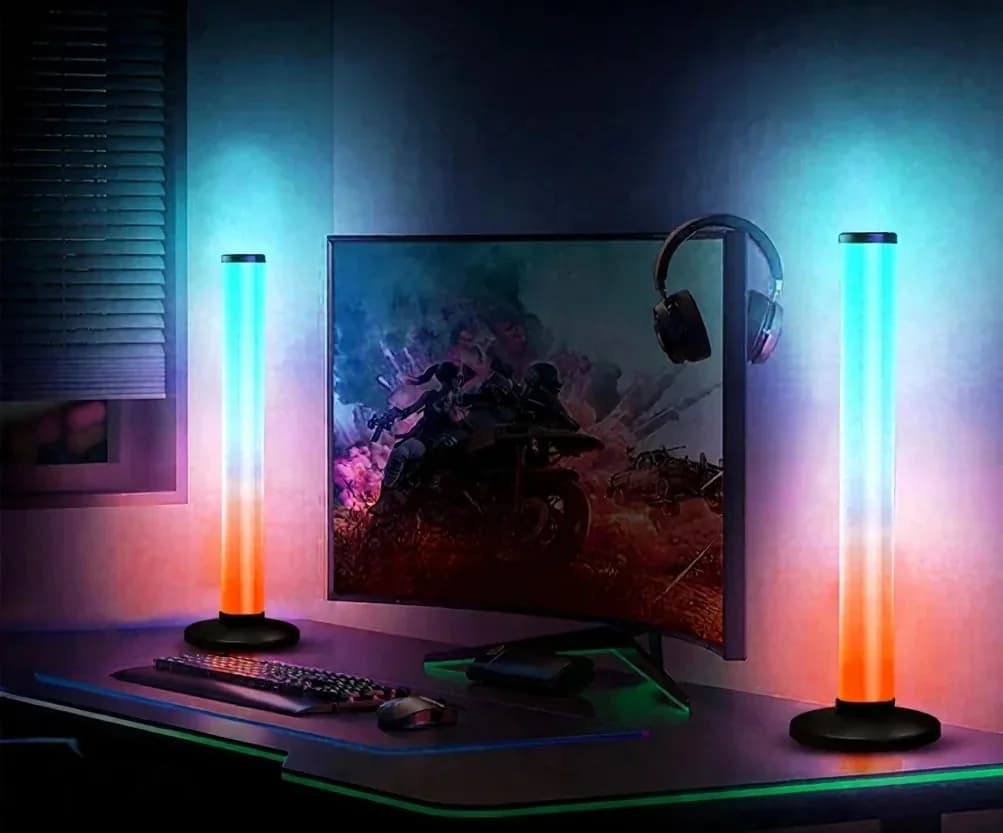 Đèn bàn RGB 360 độ phản ứng âm thanh, điều khiển App & Remote