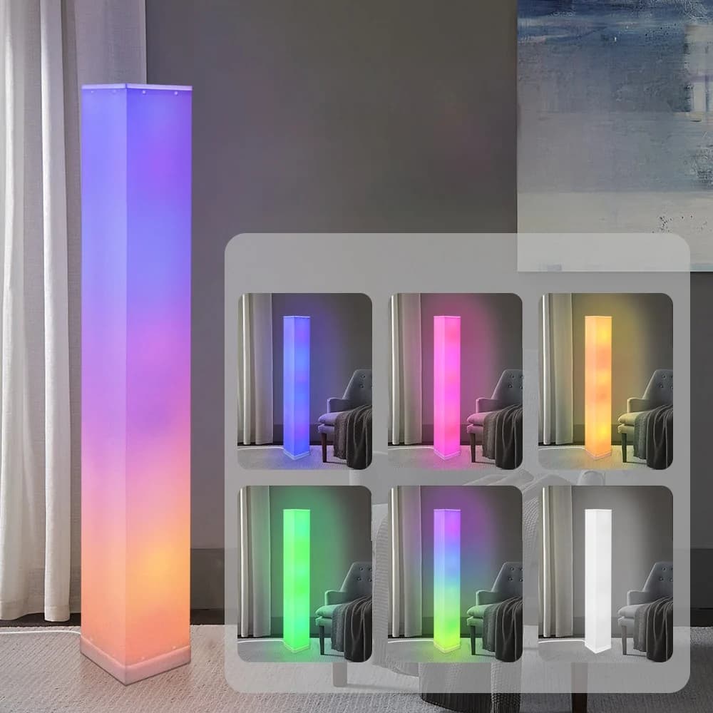 Đèn đứng vuông LED điều khiển từ xa, ánh sáng ambient cho phòng khách