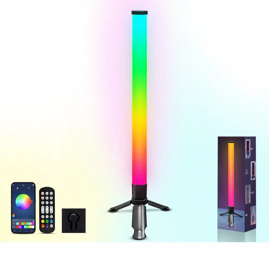 Đèn LED tripod để bàn đồng bộ nhạc hiệu ứng RGB