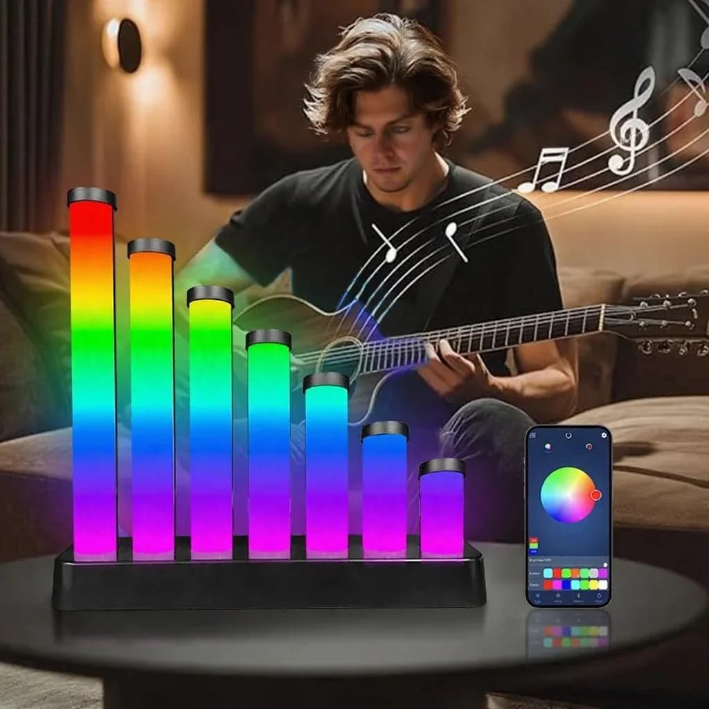 Đèn LED RGB Để Bàn Phản Ứng Âm Thanh, Điều Khiển App