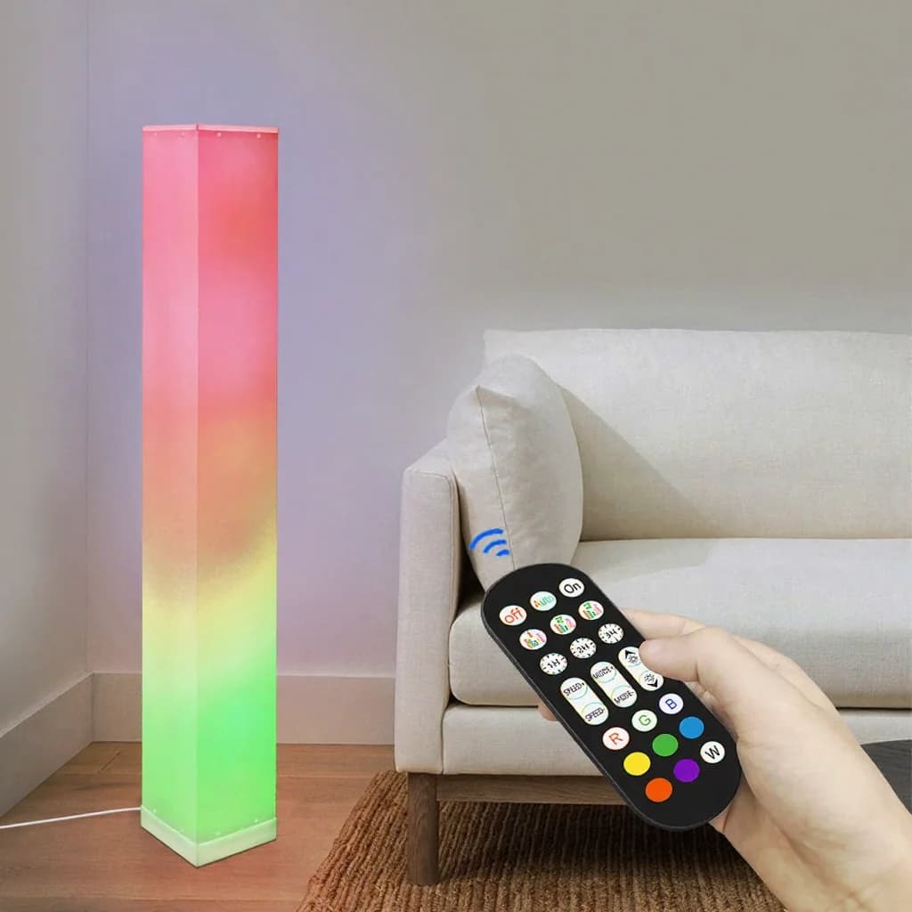 Đèn đứng vuông LED điều khiển từ xa, ánh sáng ambient cho phòng khách