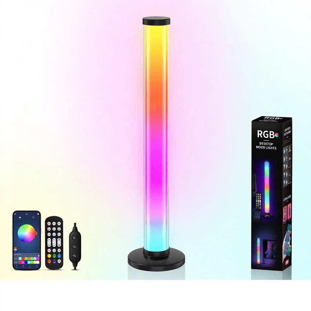 Đèn bàn USB RGB 360 độ phản ứng âm thanh tạo không khí