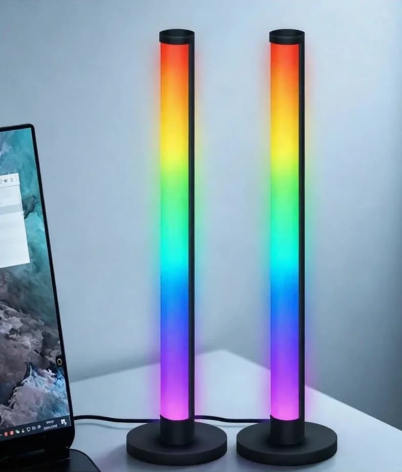 Đèn bàn LED RGB phản ứng âm thanh, điều khiển qua ứng dụng