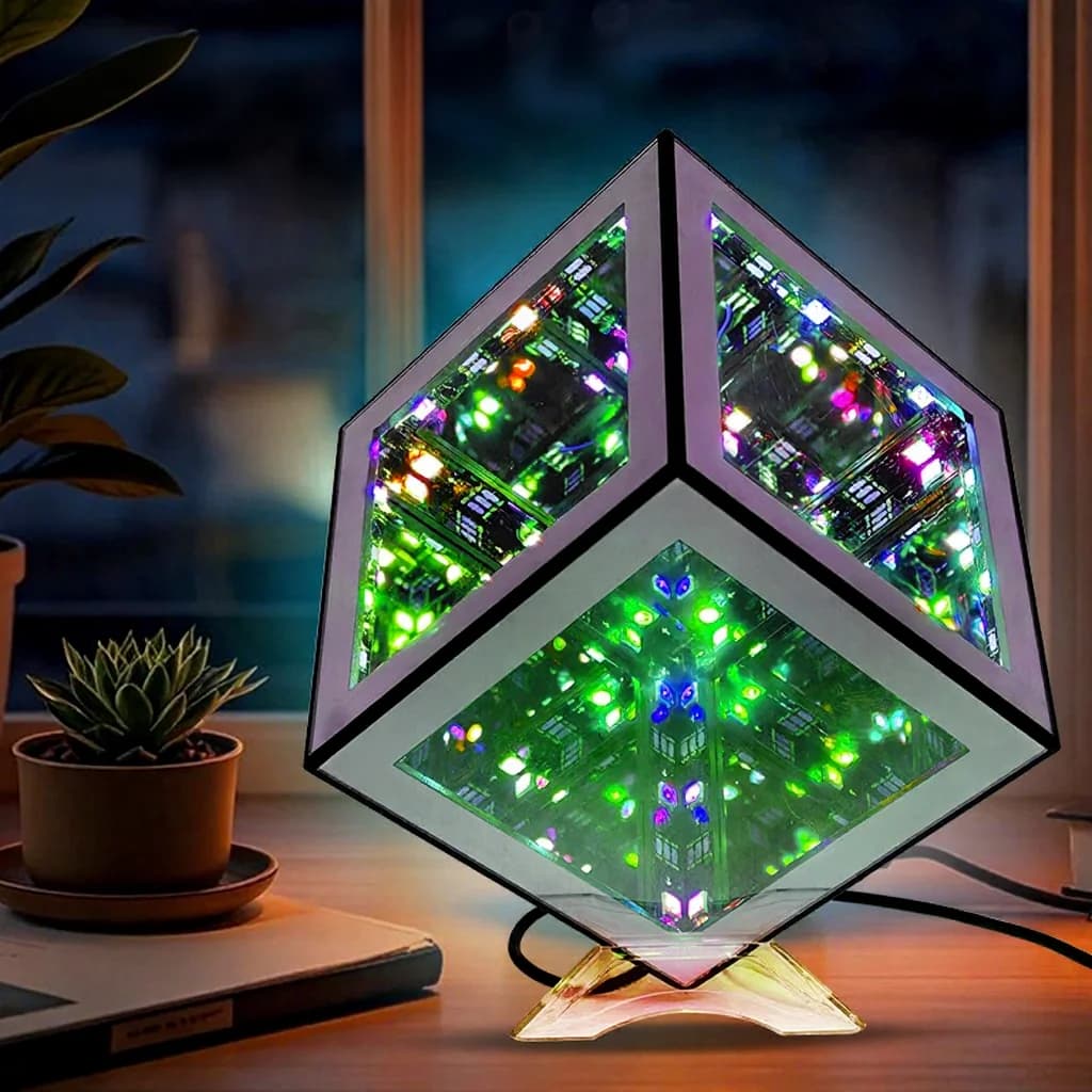 Đèn LED Cube Vô Cực 3D RGB Phản Ứng Âm Thanh
