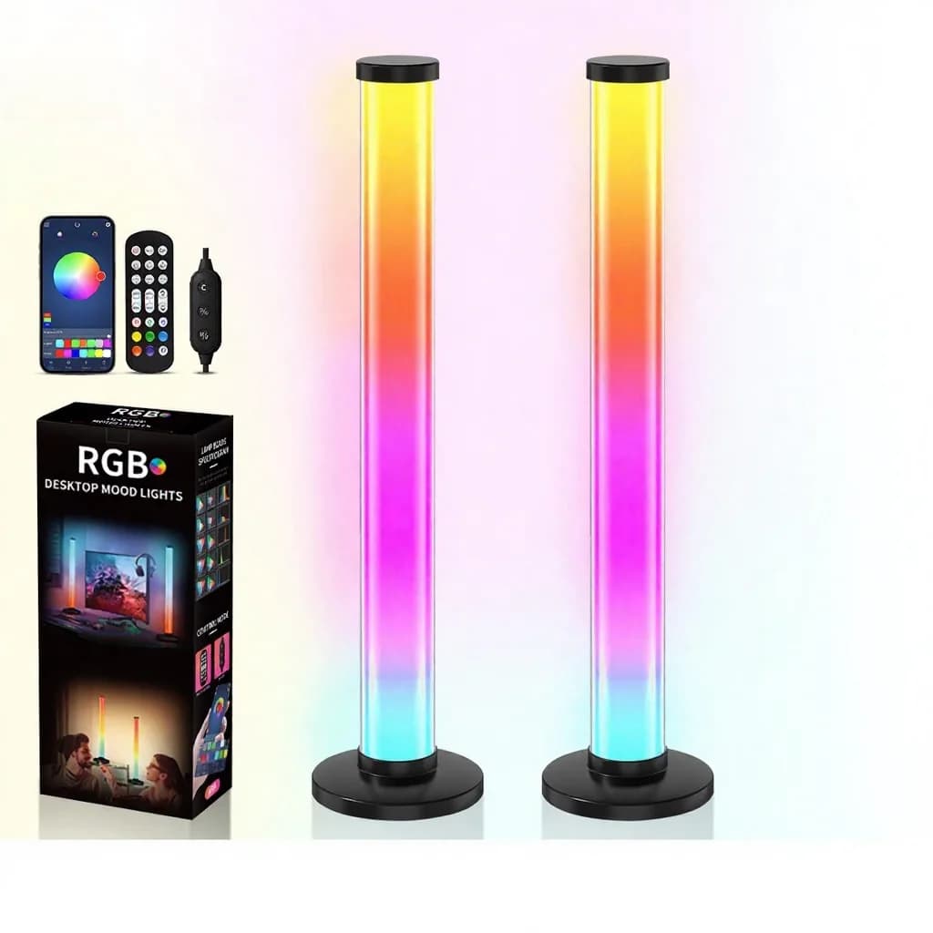 Đèn bàn RGB 360 độ phản ứng âm thanh, điều khiển App & Remote
