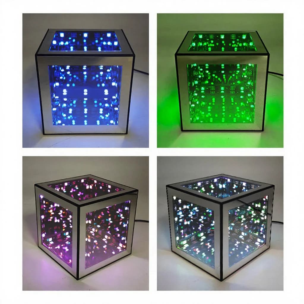 Đèn LED Cube Vô Cực 3D RGB Phản Ứng Âm Thanh