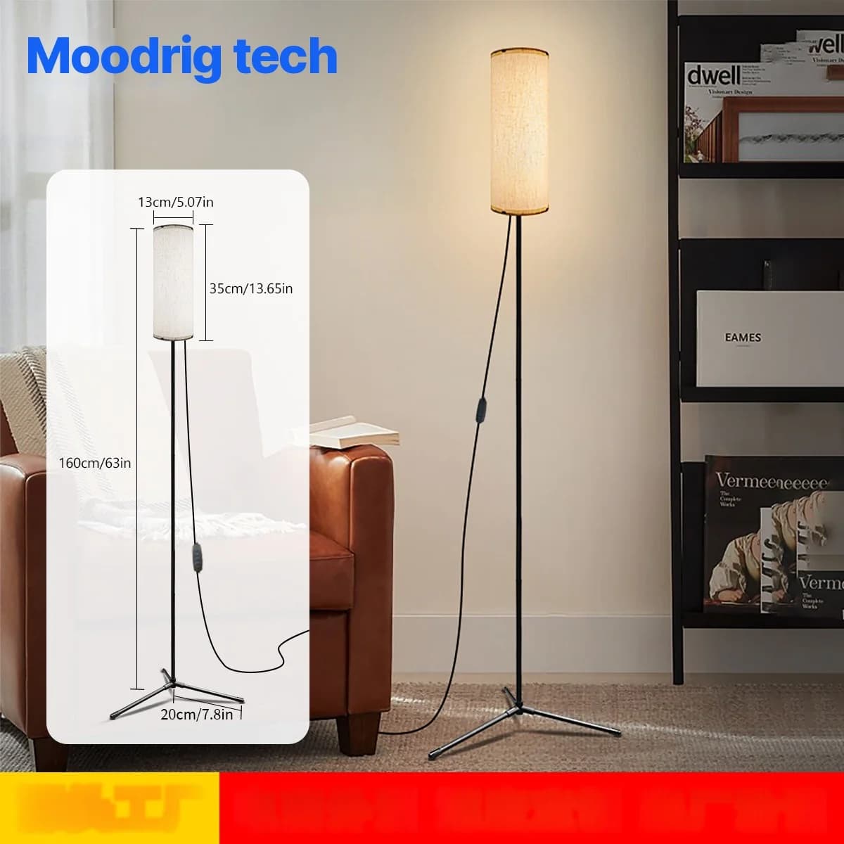Đèn đứng LED chụp vải, ánh sáng ba màu có thể điều chỉnh độ sáng