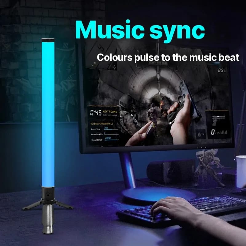 Đèn LED tripod để bàn đồng bộ nhạc hiệu ứng RGB