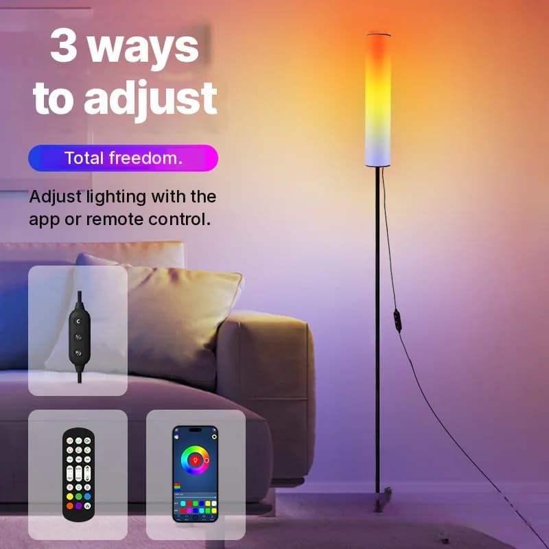 Đèn đứng chân máy ba RGB LED có điều khiển từ xa cho phòng ngủ, phòng khách