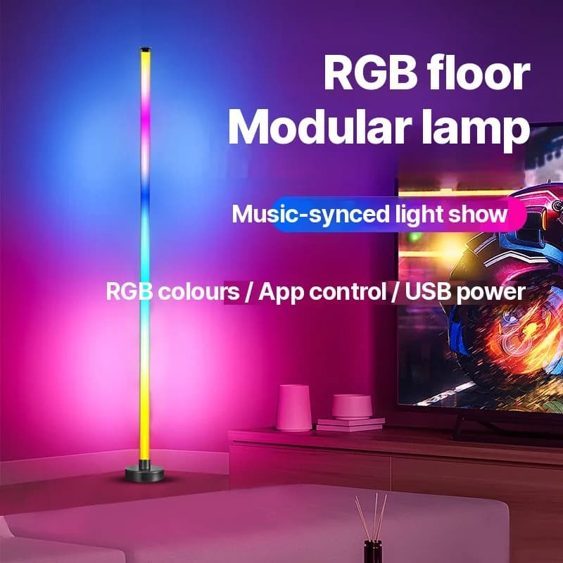 Đèn sàn LED góc RGB đồng bộ nhạc, điều khiển App và Remote