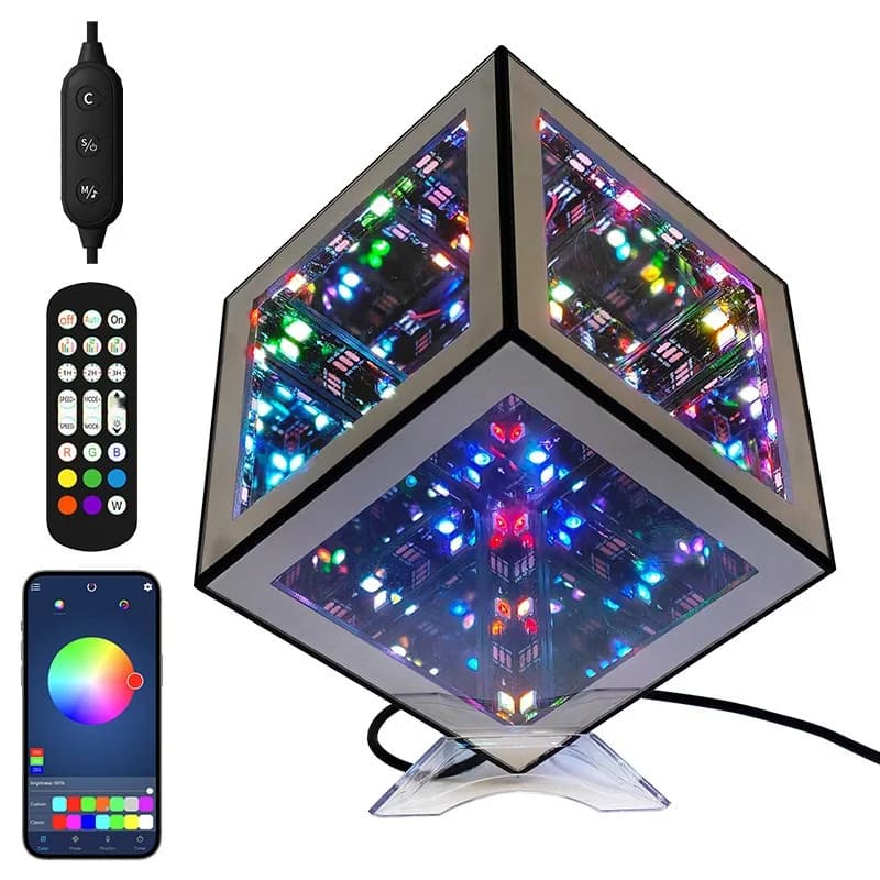 Đèn LED Cube Vô Cực 3D RGB Phản Ứng Âm Thanh