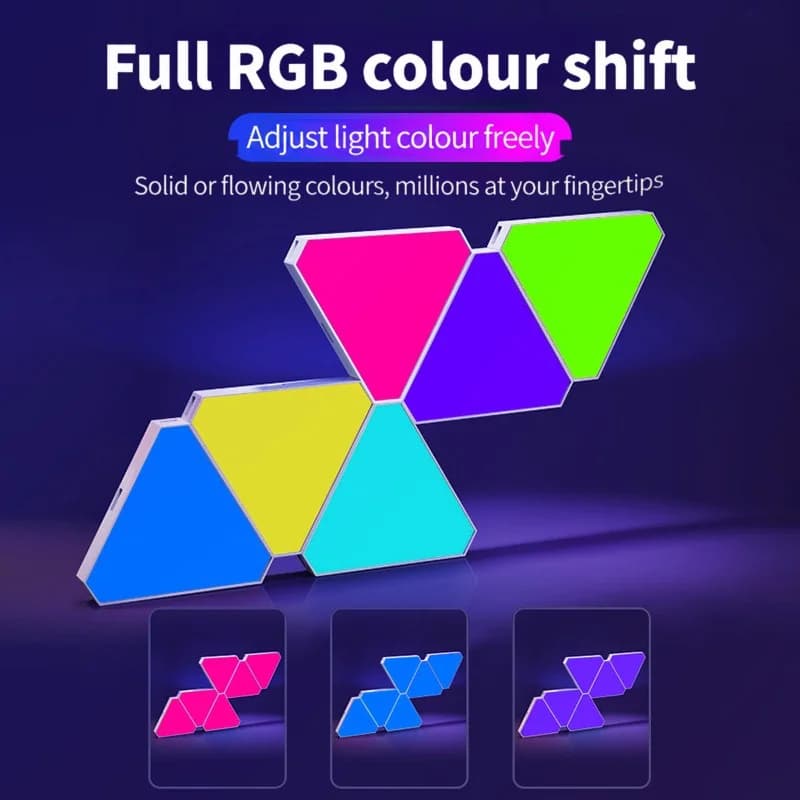 Bộ đèn LED tường thông minh hình tam giác RGB trang trí gaming