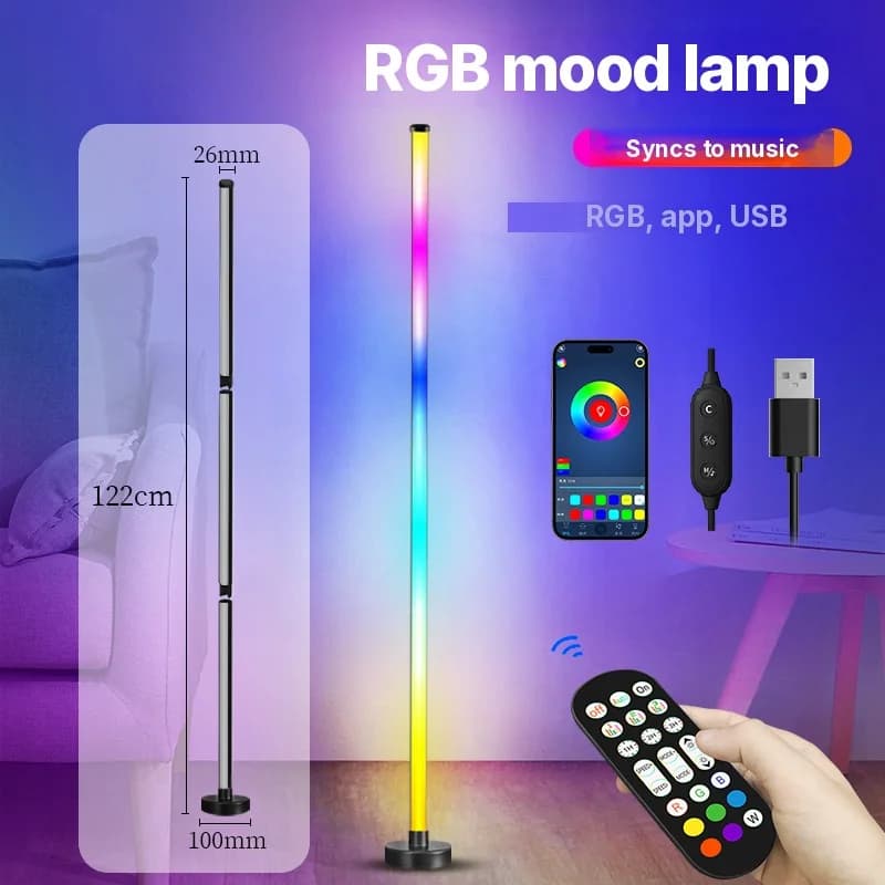 Đèn Sàn Đổi Màu RGB Đồng Bộ Nhạc & Điều Khiển App