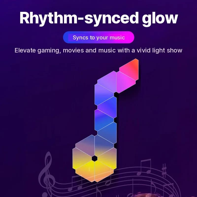 Bộ đèn LED tường thông minh hình tam giác RGB trang trí gaming