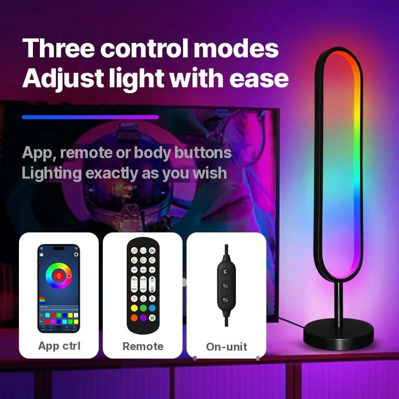 Đèn đứng RGB hình chữ U, phản ứng âm thanh, điều khiển App