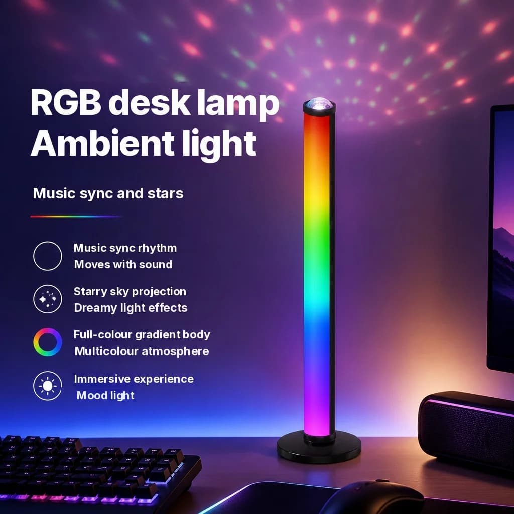 Đèn Chiếu Atmosphere RGB Đồng Bộ Nhạc & Điều Khiển Từ Xa