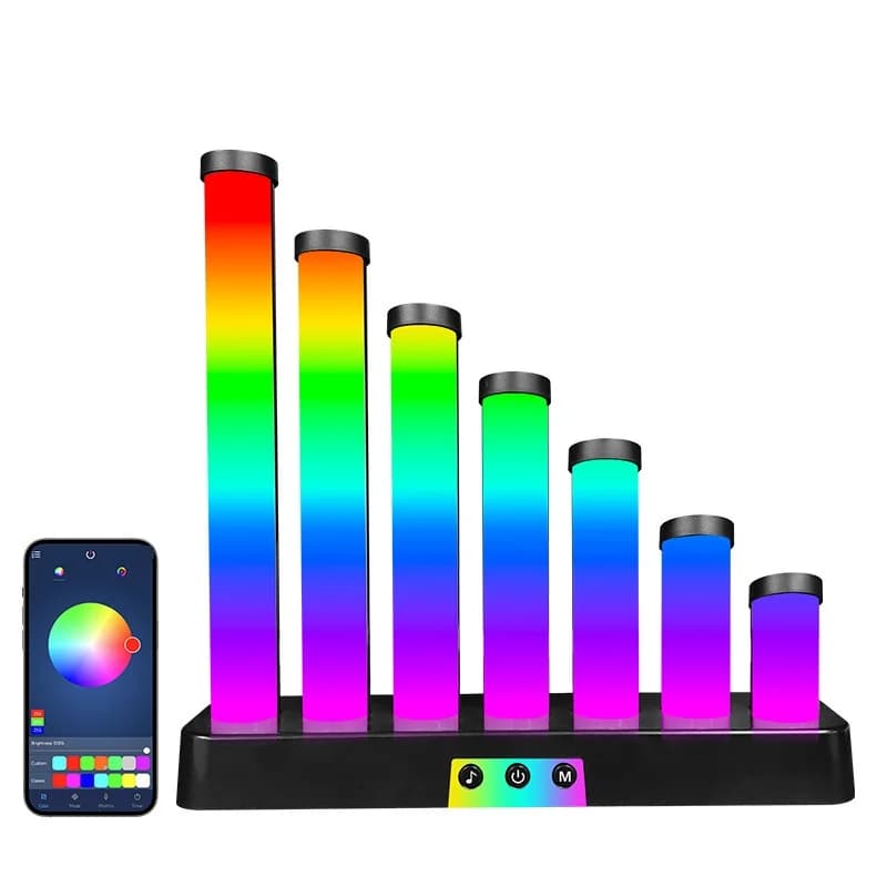 Đèn LED RGB Để Bàn Phản Ứng Âm Thanh, Điều Khiển App